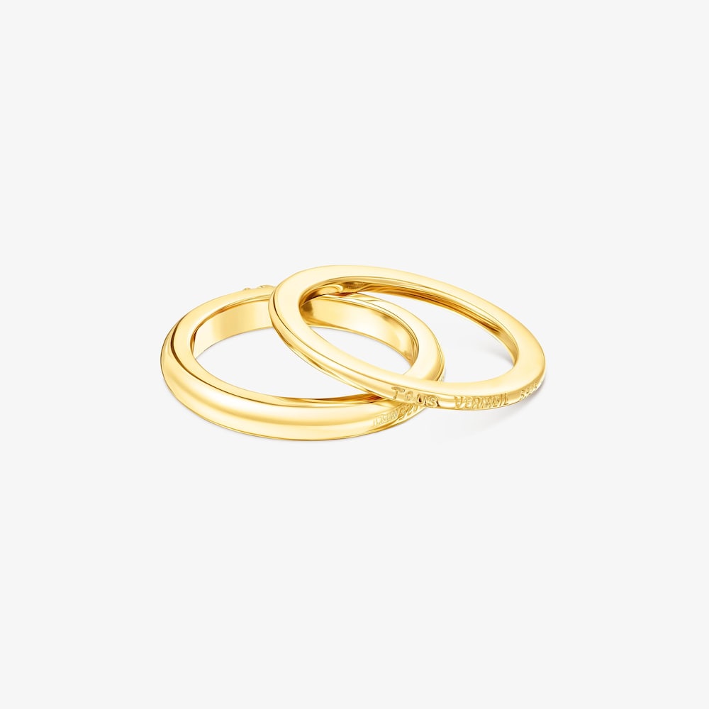 Zestaw pierścionk&oacute;w TOUS Fellow wykonanych ze srebra vermeil.