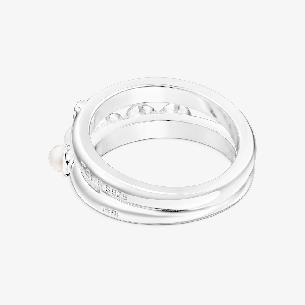 Anillo doble de plata con perlas TOUS Fellow