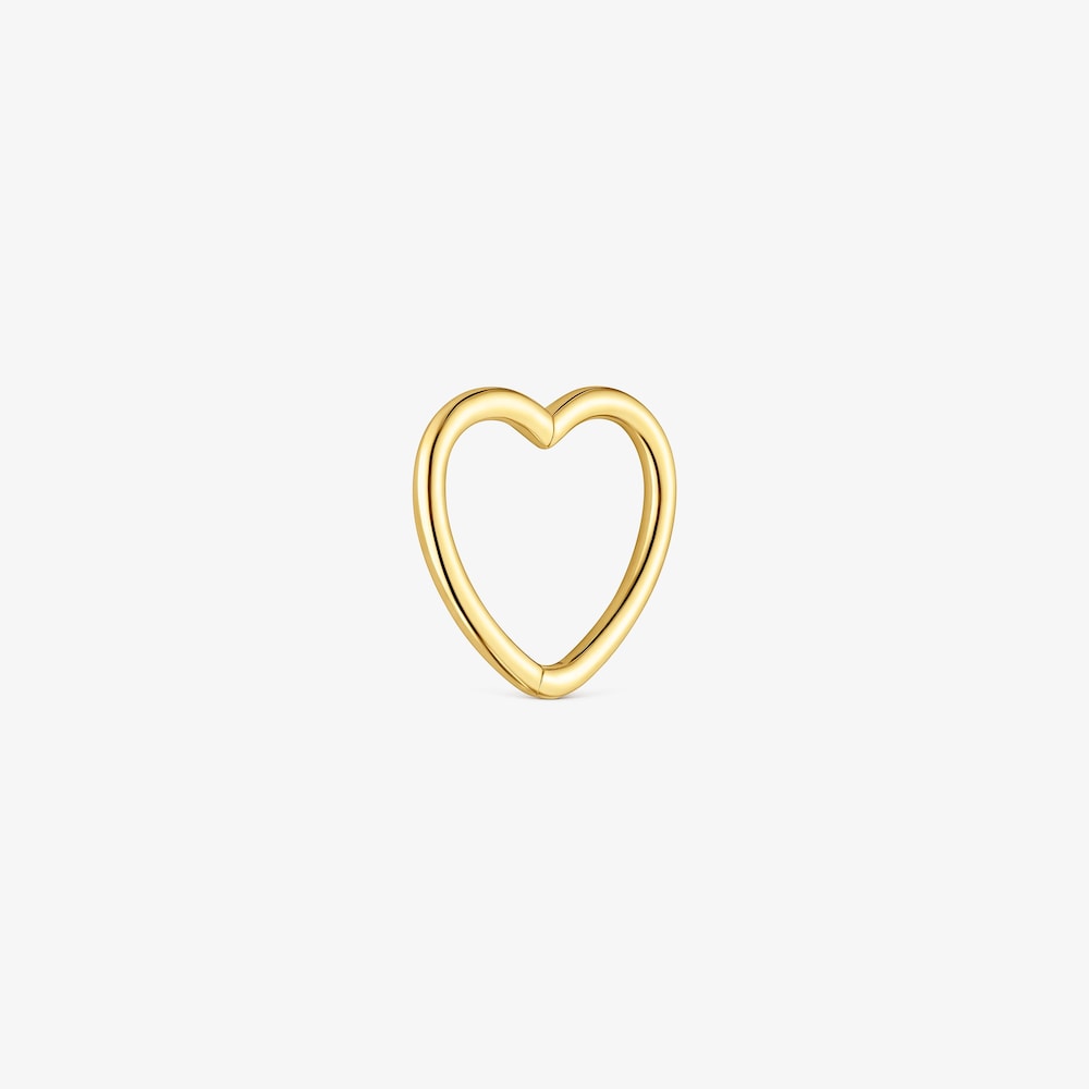 18K Solid Gold TOUS Basics 1/2 Earring with heart motif