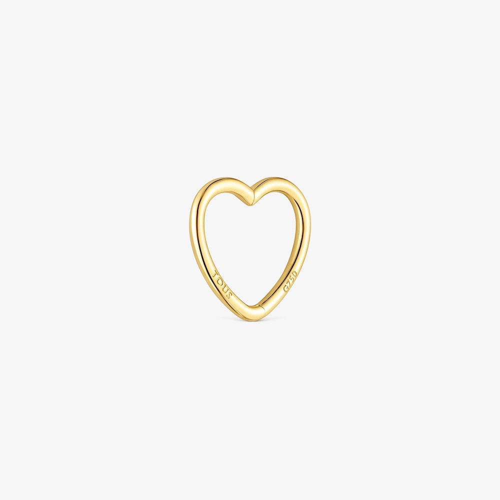 18K Solid Gold TOUS Basics 1/2 Earring with heart motif