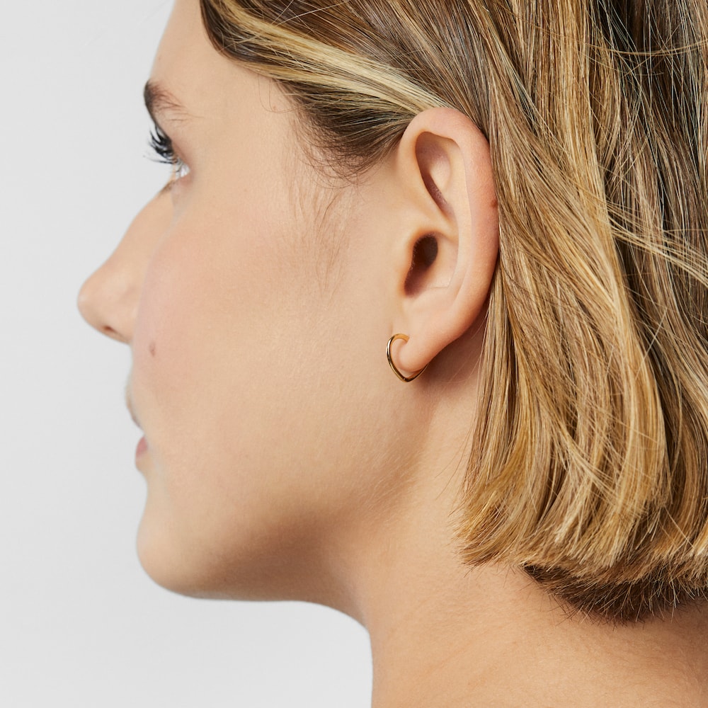 18K Solid Gold TOUS Basics 1/2 Earring with heart motif