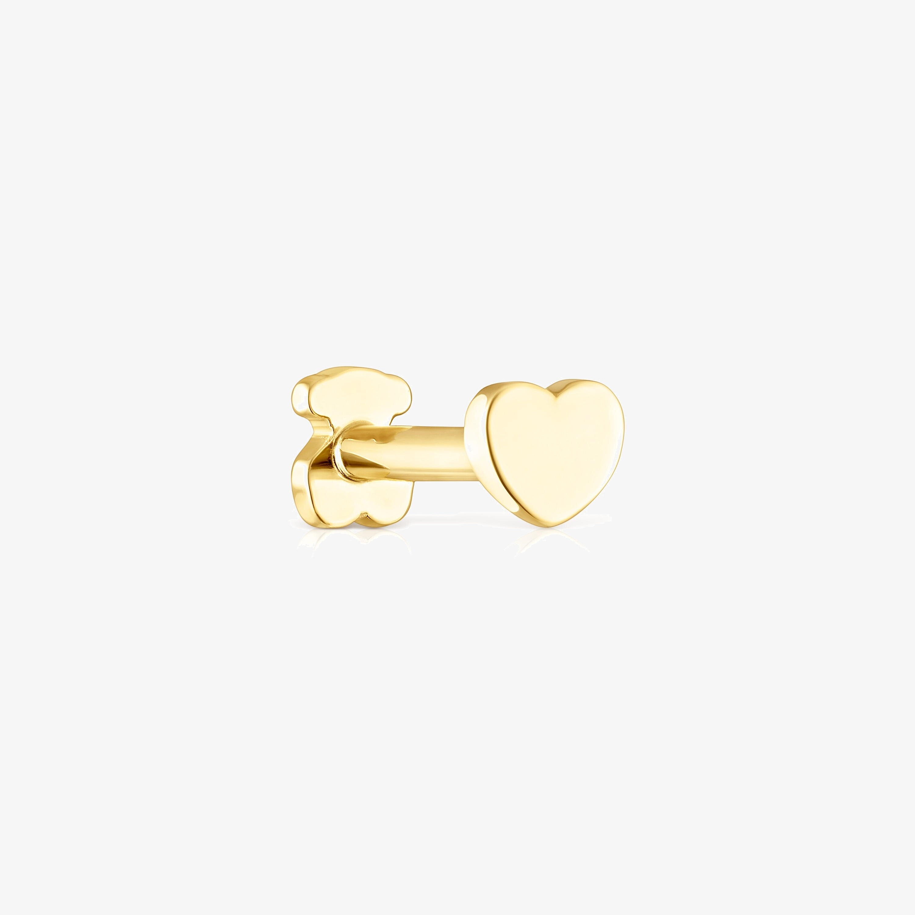 18K solid gold TOUS Piercing heart motif Ear piercing