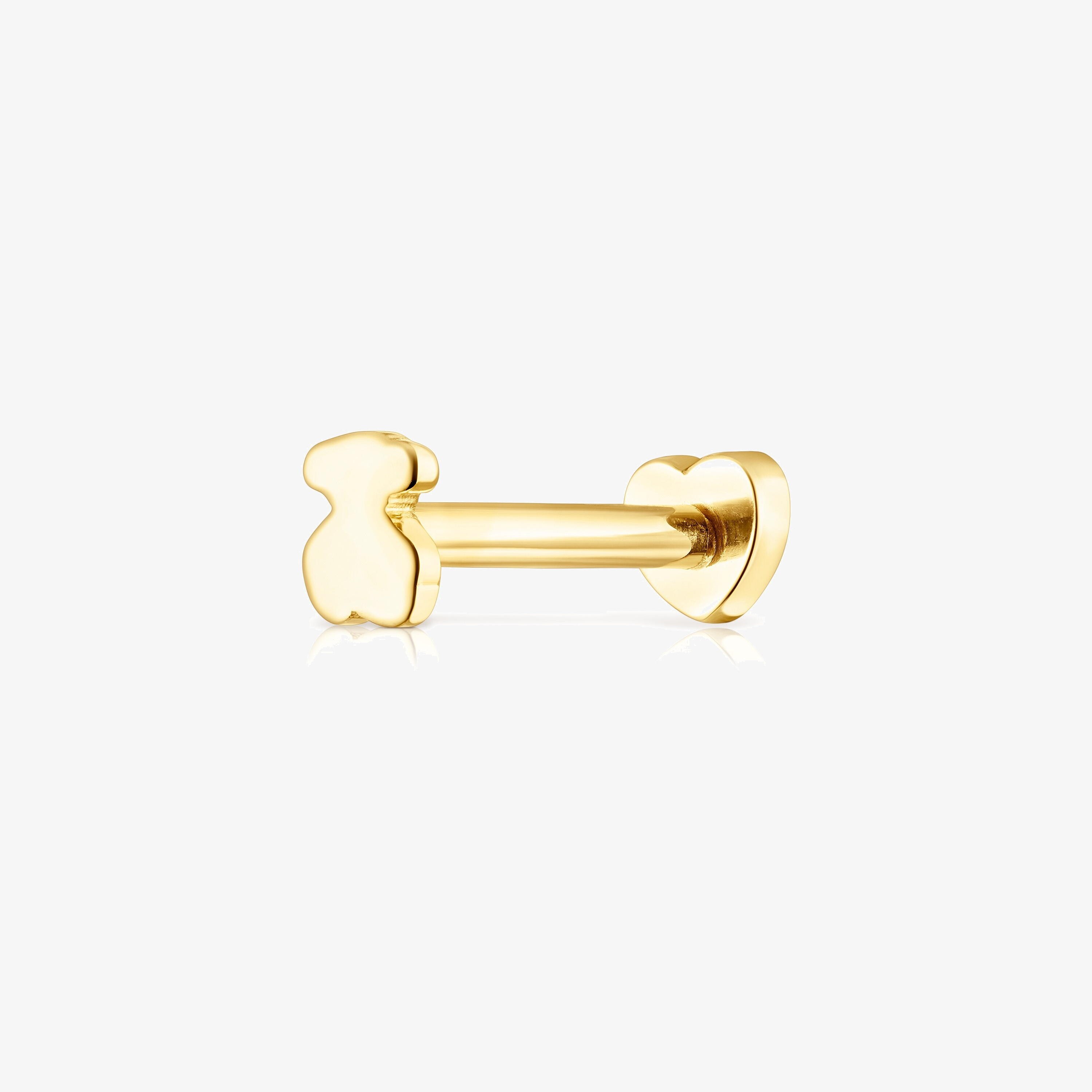 18K solid gold TOUS Piercing heart motif Ear piercing
