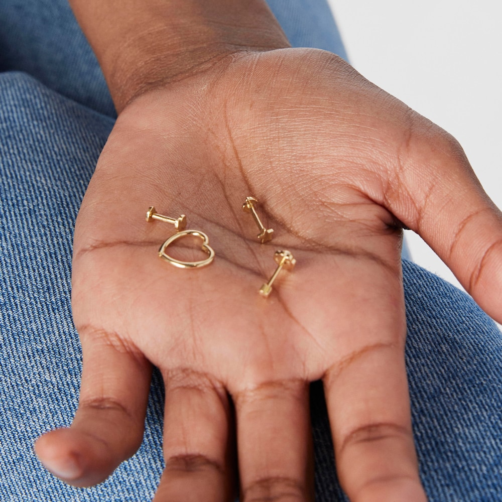 Zlat&yacute; piercing do u&scaron;&iacute; TOUS Piercing s&nbsp;motivem srdcem