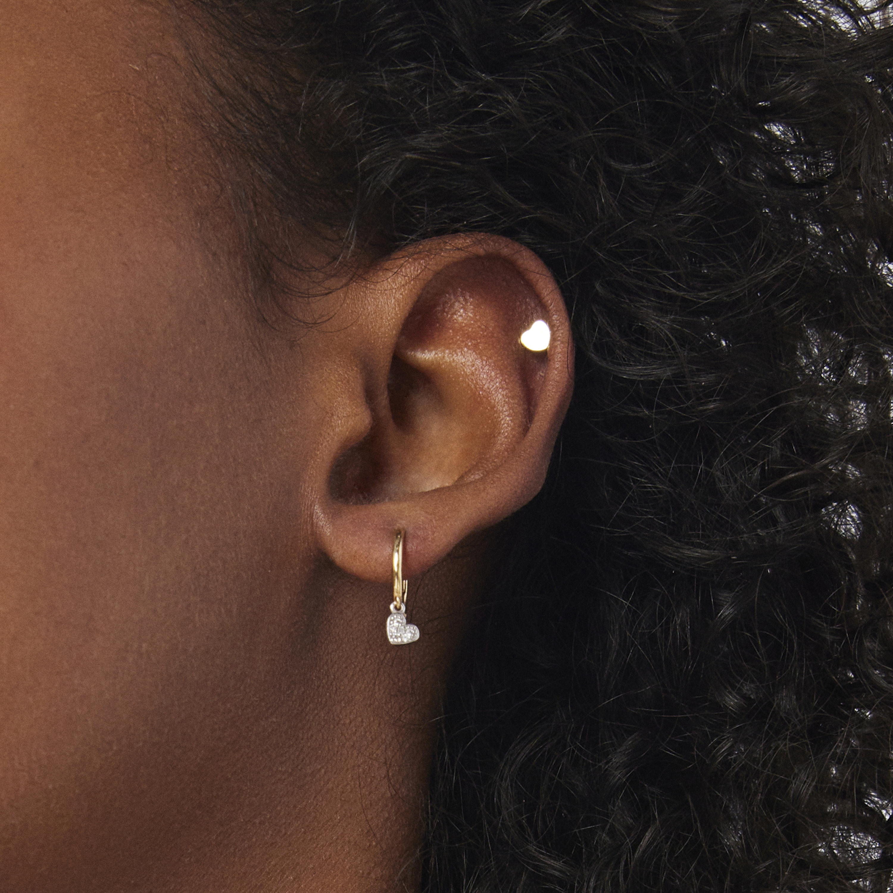 18K solid gold TOUS Piercing heart motif Ear piercing