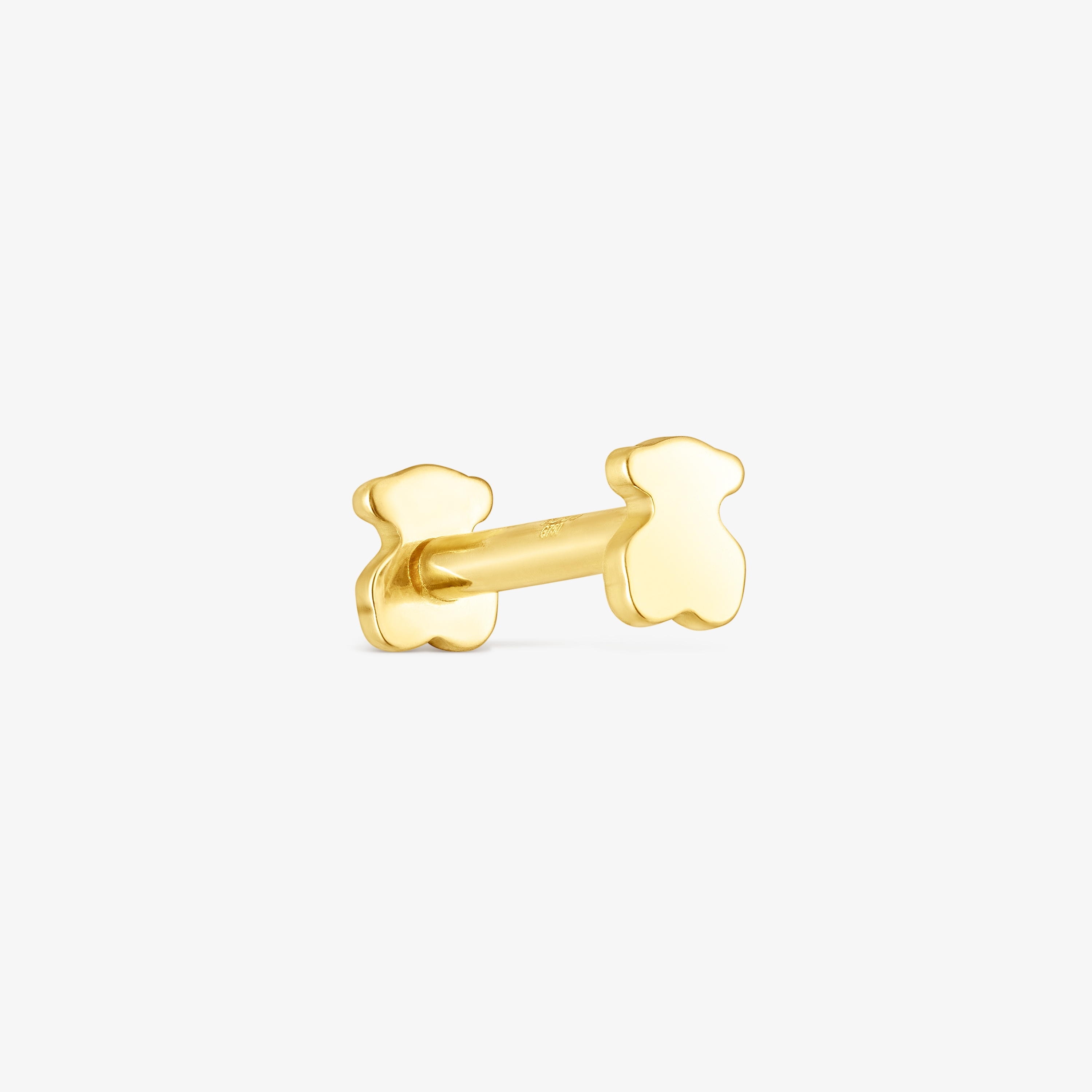 18K solid gold TOUS Piercing bear motif Ear piercing