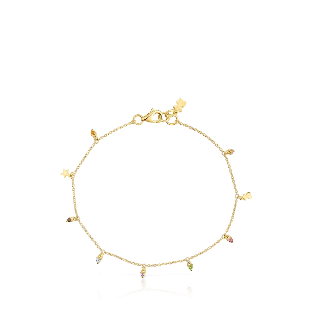 Gold Virtual Garden Bracelet with gemstones