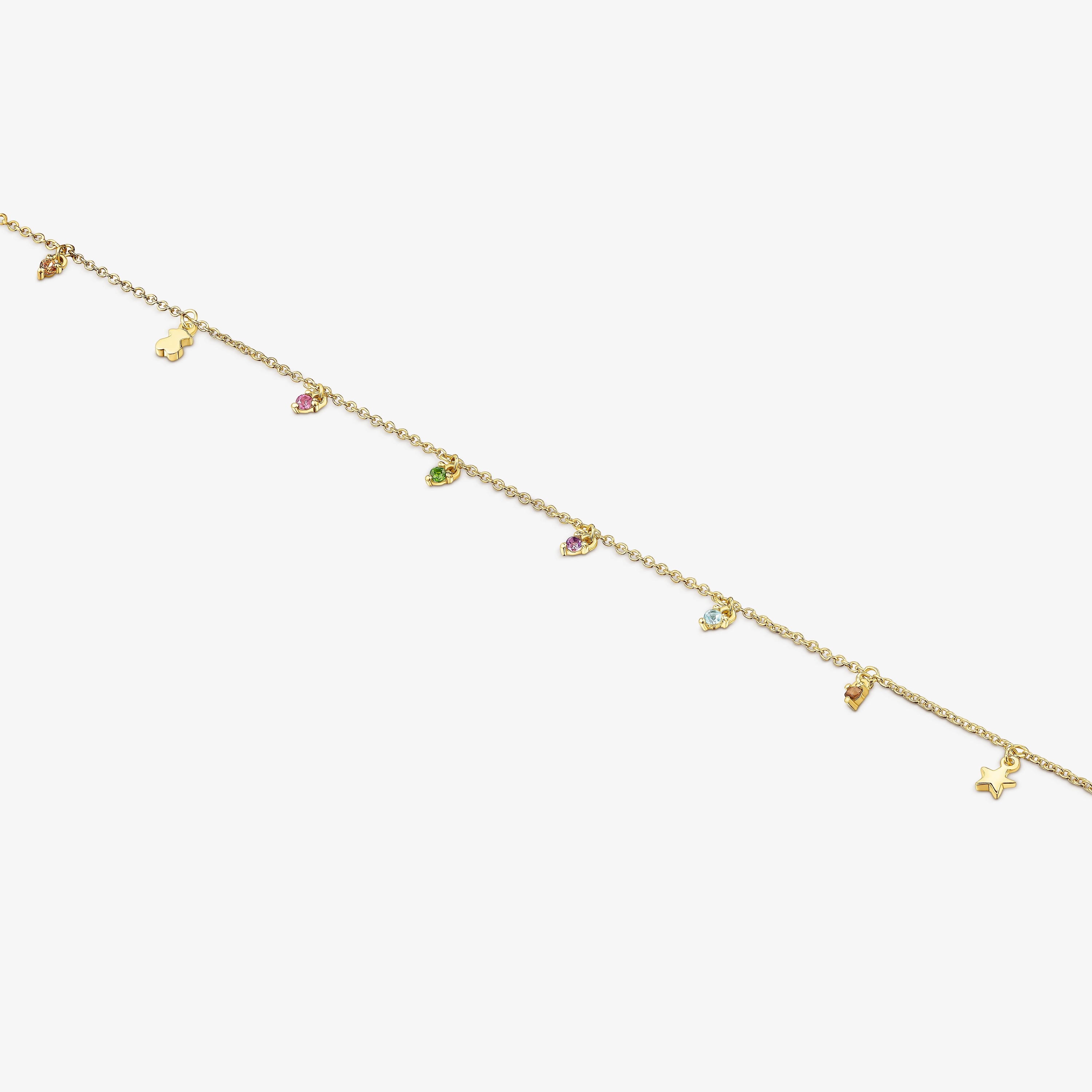 18K Solid Gold Virtual Garden Bracelet with gemstones