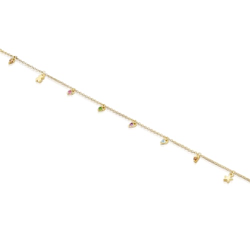 Gold Virtual Garden Bracelet with gemstones