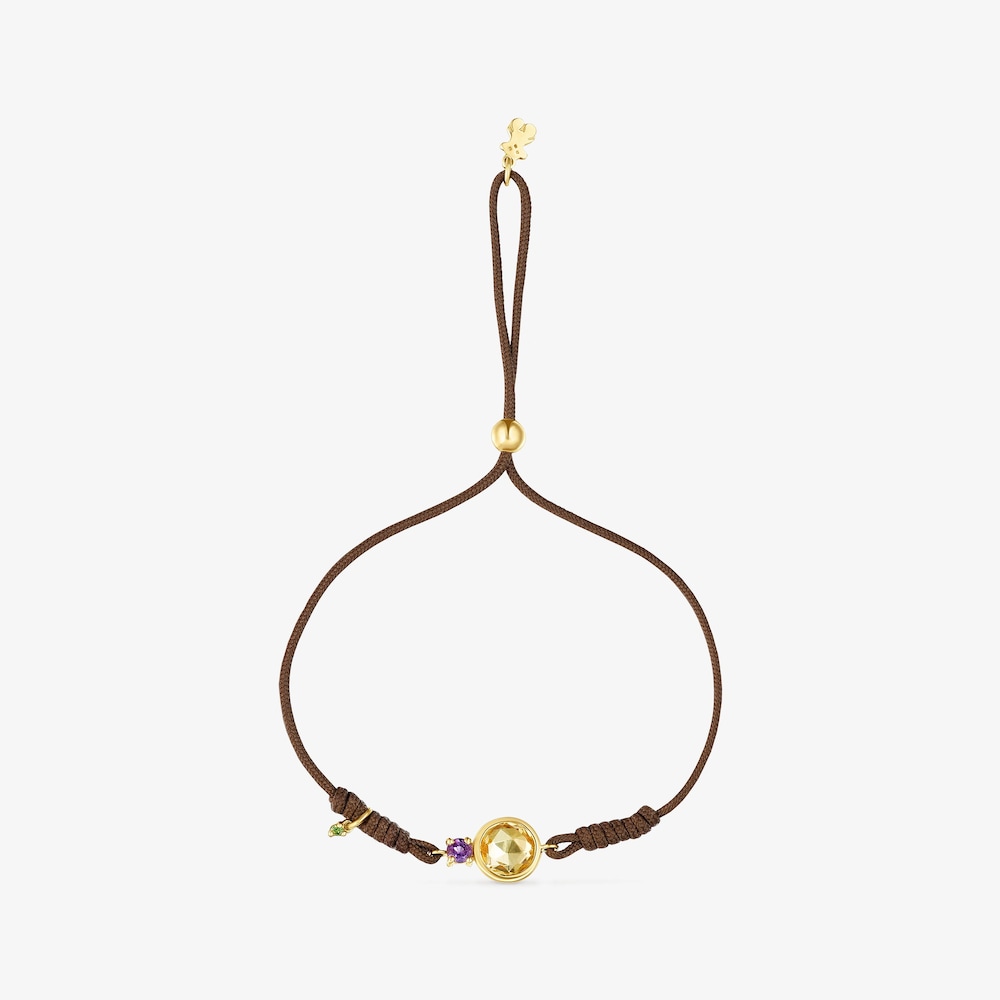 Nylon Virtual&nbsp;Garden Bracelet with citrine and 18K solid gold