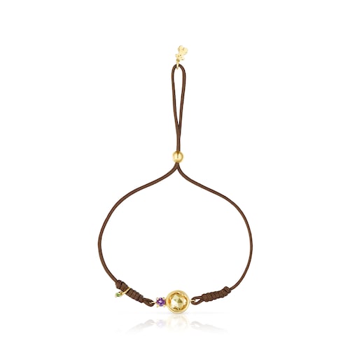 Nylon Virtual Garden Bracelet with citrine and gold