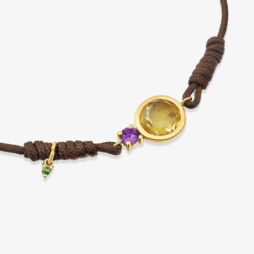 Nylon Virtual&nbsp;Garden Bracelet with citrine and 18K solid gold