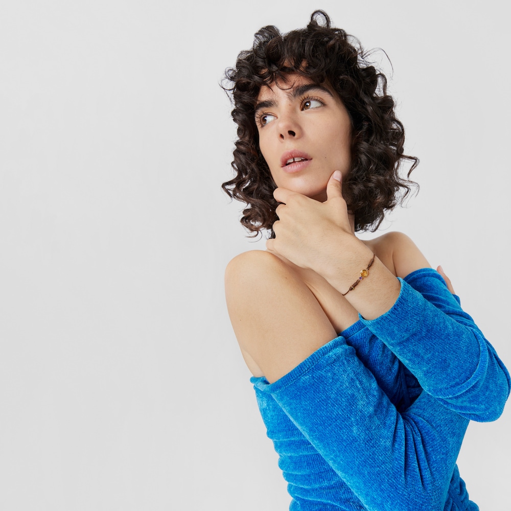 Nylon Virtual&nbsp;Garden Bracelet with citrine and 18K solid gold