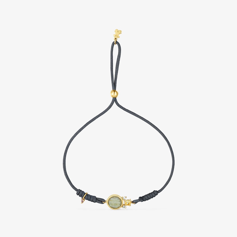 Nylon Virtual&nbsp;Garden Bracelet with labradorite and 18K solid gold
