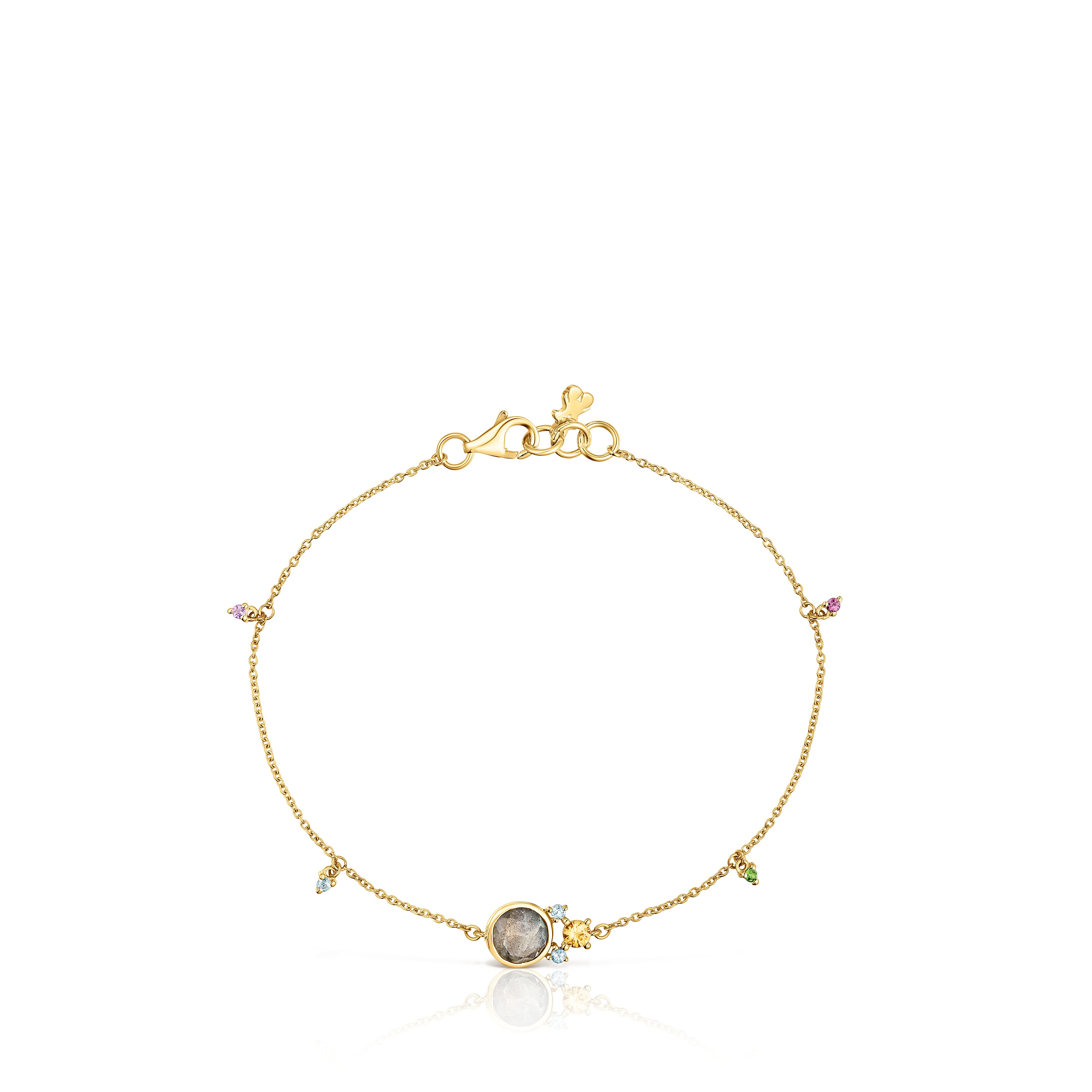 Gold Virtual Garden Bracelet with labradorite and gemstones