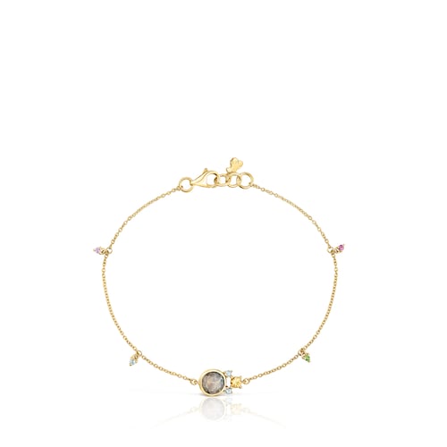 Gold Virtual Garden Bracelet with labradorite and gemstones