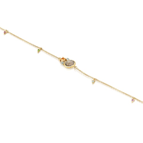 Gold Virtual Garden Bracelet with labradorite and gemstones