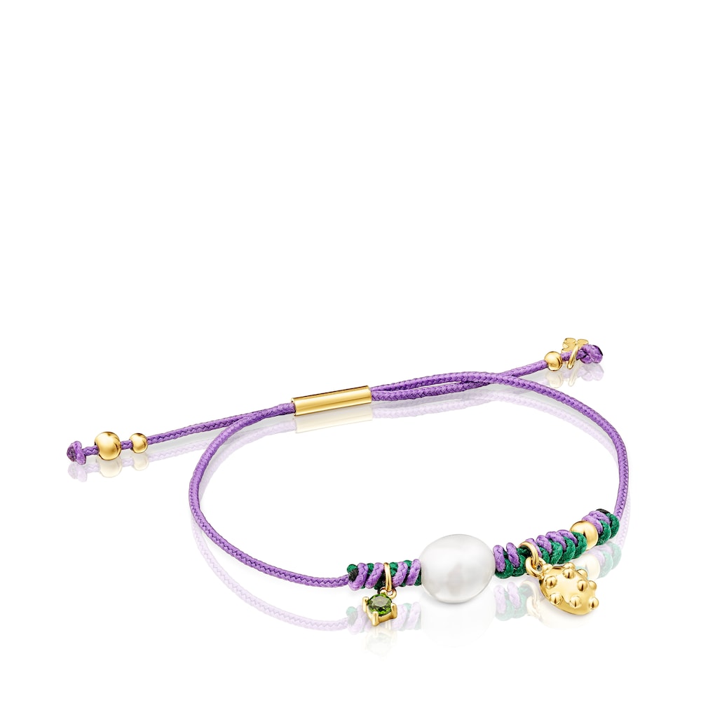 Pulsera de nylon con cromodi&oacute;psido y perla cultivada Virtual Garden image number 0