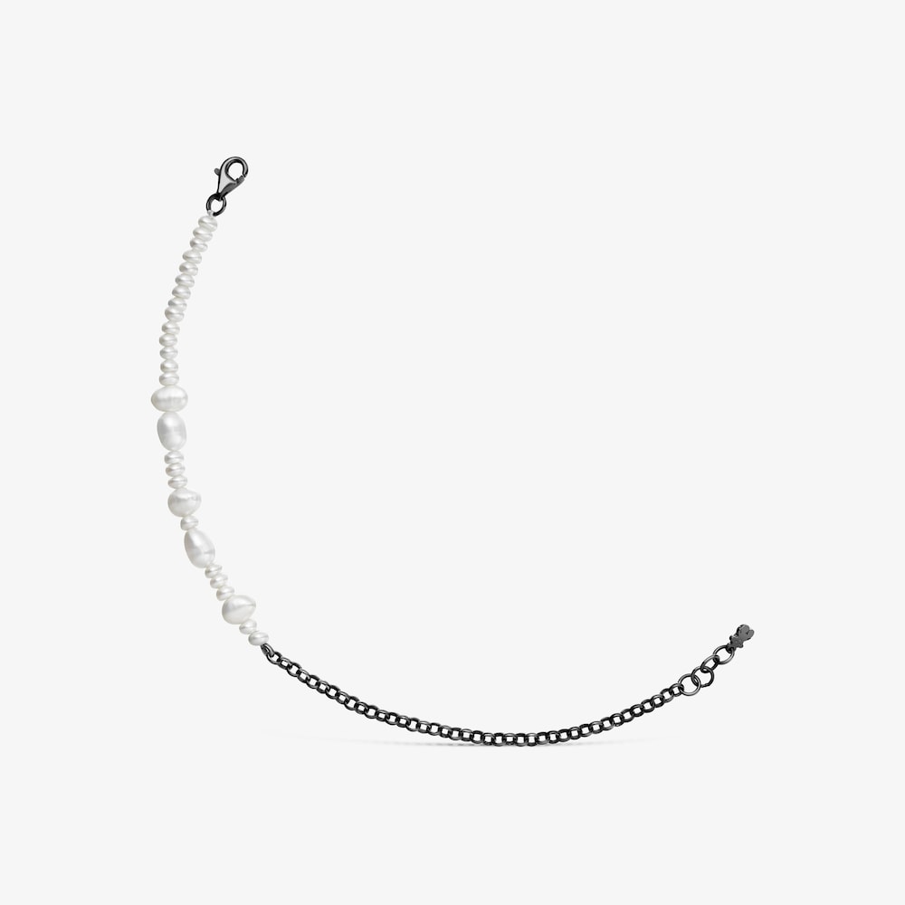 Dark silver Virtual&nbsp;Garden Bracelet with cultured pearls
