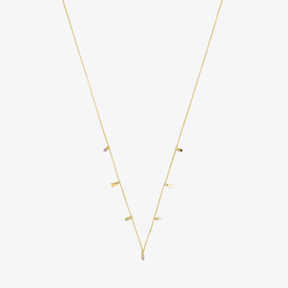 Collar de oro con gemas y motivos Virtual Garden