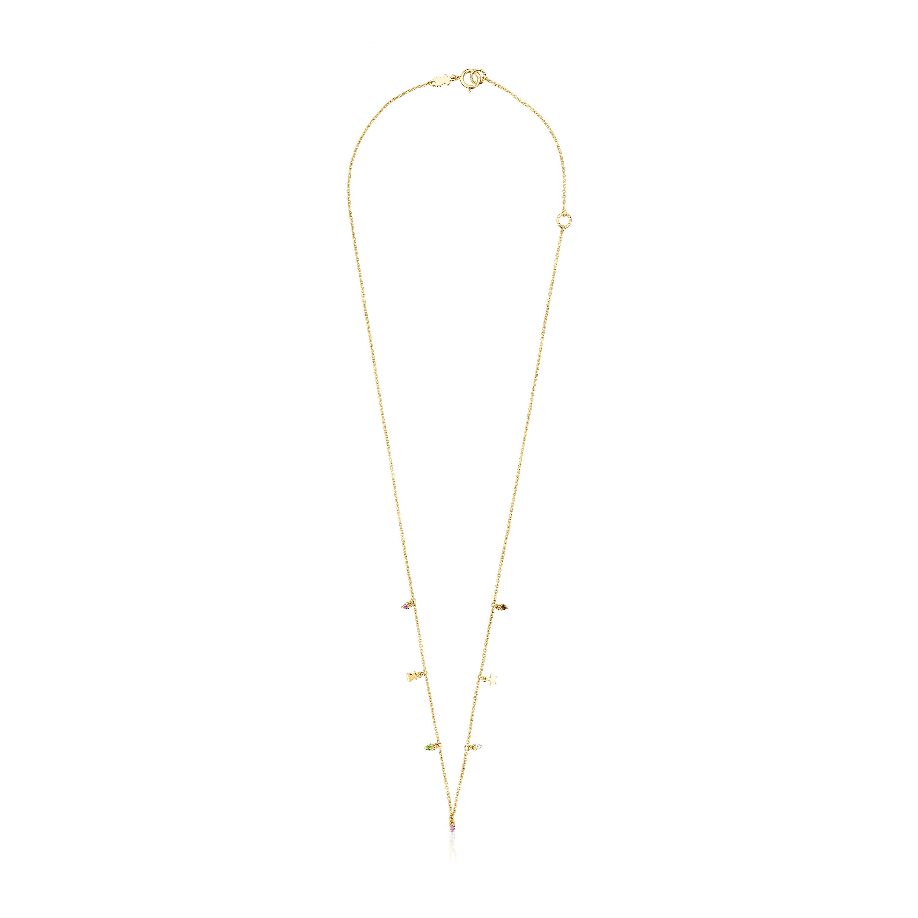 Gold Virtual Garden Necklace with gemstones and charms