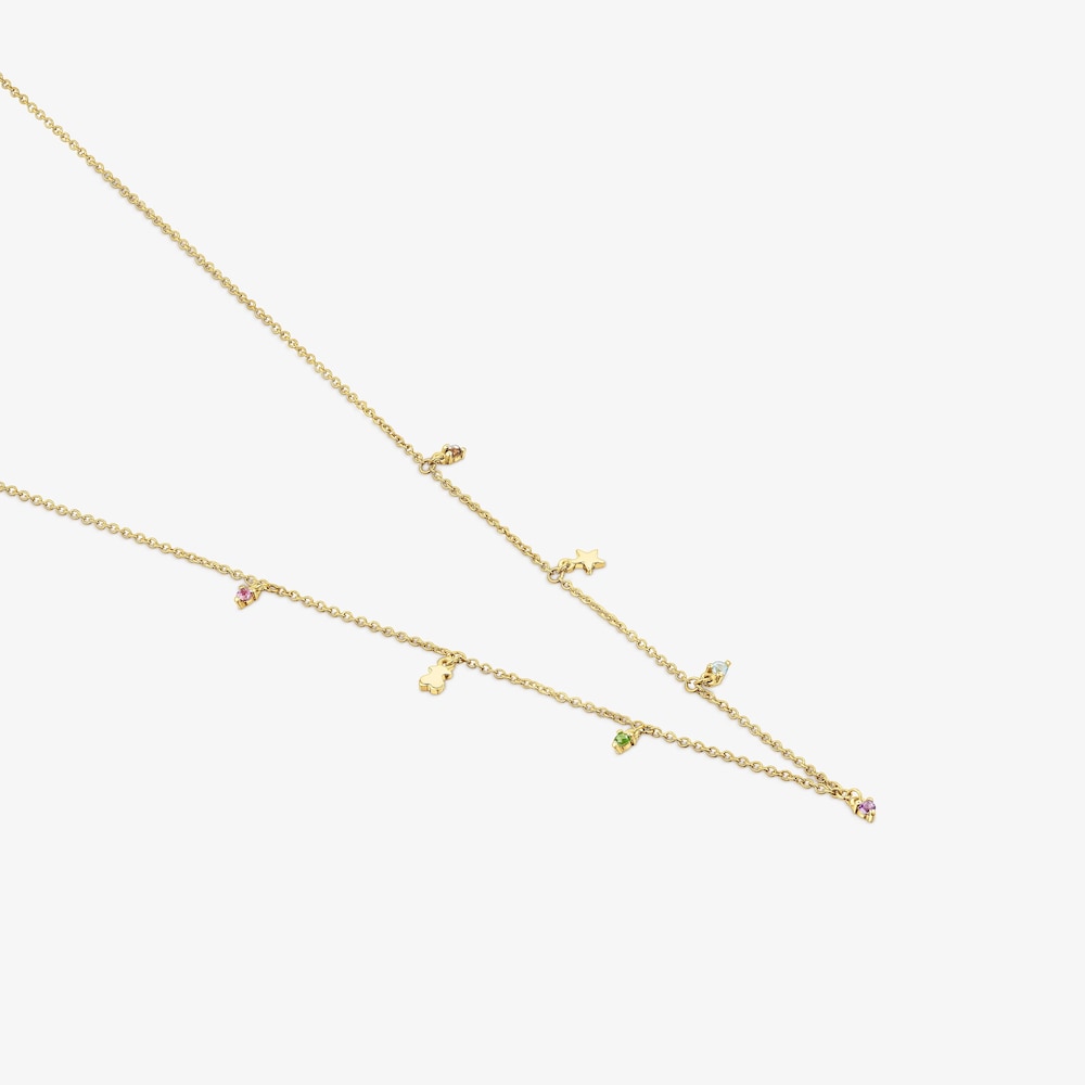 Collar de oro con gemas y motivos Virtual Garden