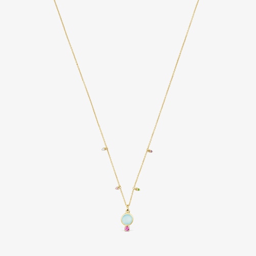 Zlat&yacute; N&aacute;hrdeln&iacute;k s&nbsp;chalced&oacute;nom a&nbsp;drahokamami Virtual Garden