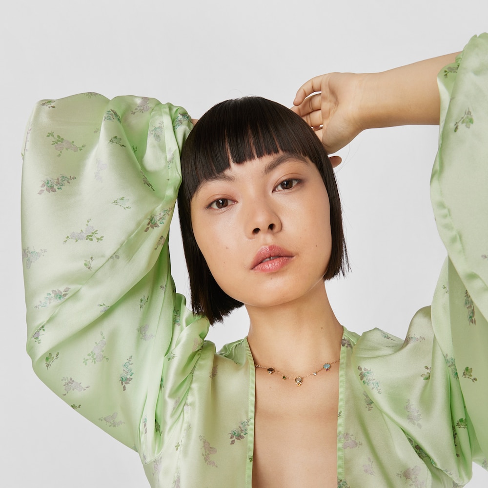 Naszyjnik Virtual&nbsp;Garden wykonany ze złota z kamieniami szlachetnymi