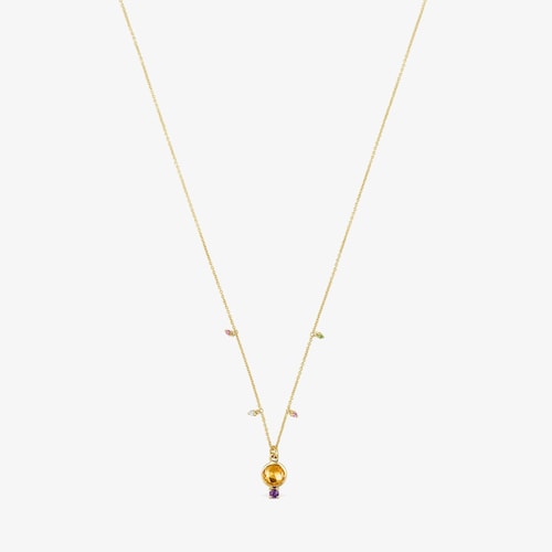 Collar de oro con citrino y gemas Virtual Garden