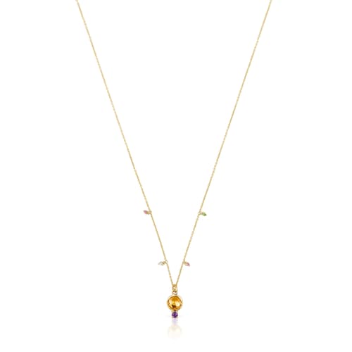 Collar de oro con citrino y gemas Virtual Garden