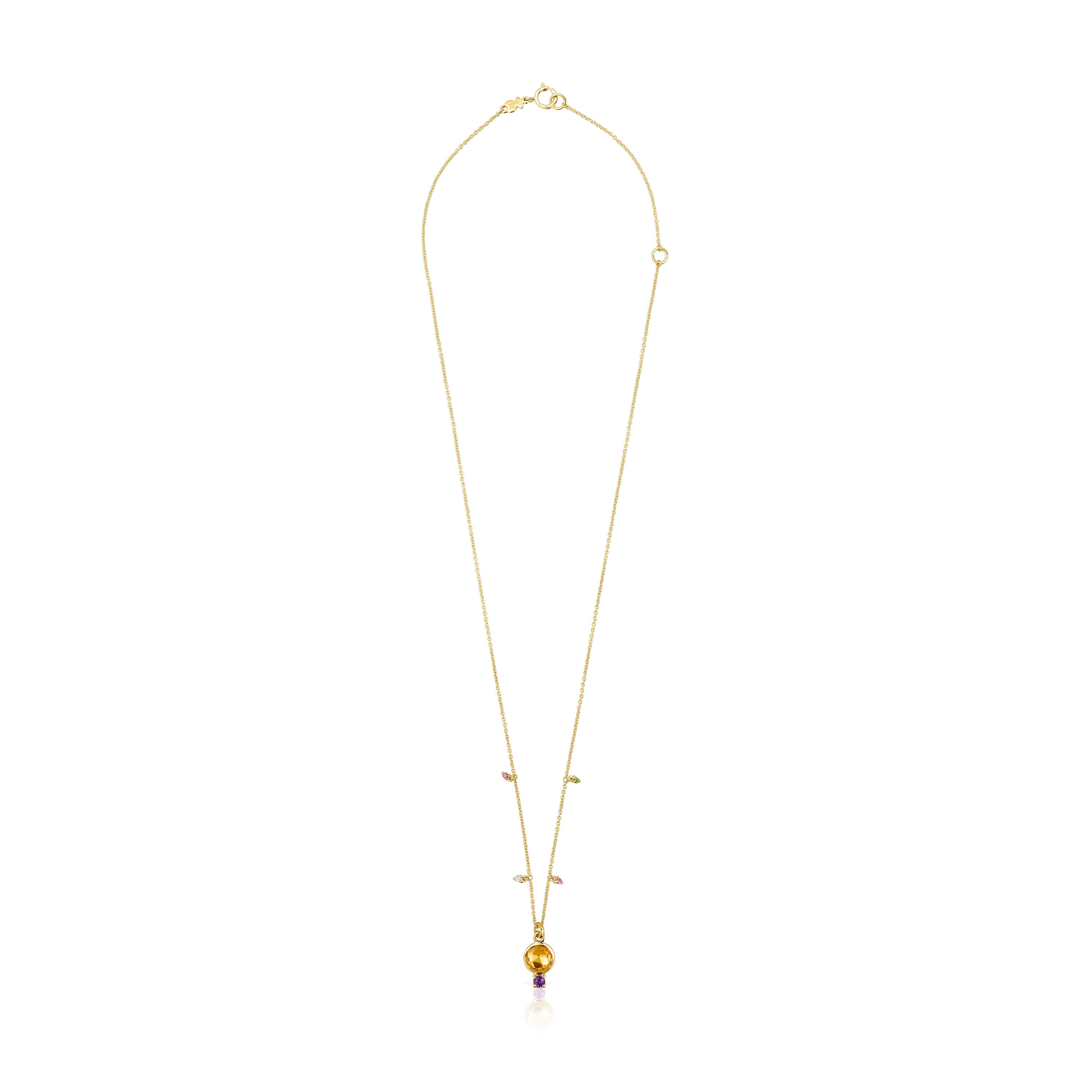 Gold Virtual Garden Necklace with citrine and gemstones