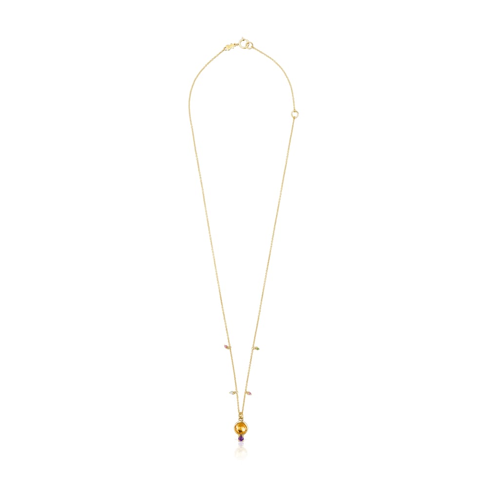 Gold Virtual Garden Necklace with citrine and gemstones