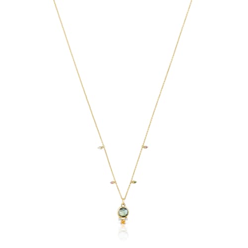 Gold Virtual Garden Necklace with labradorite and gemstones