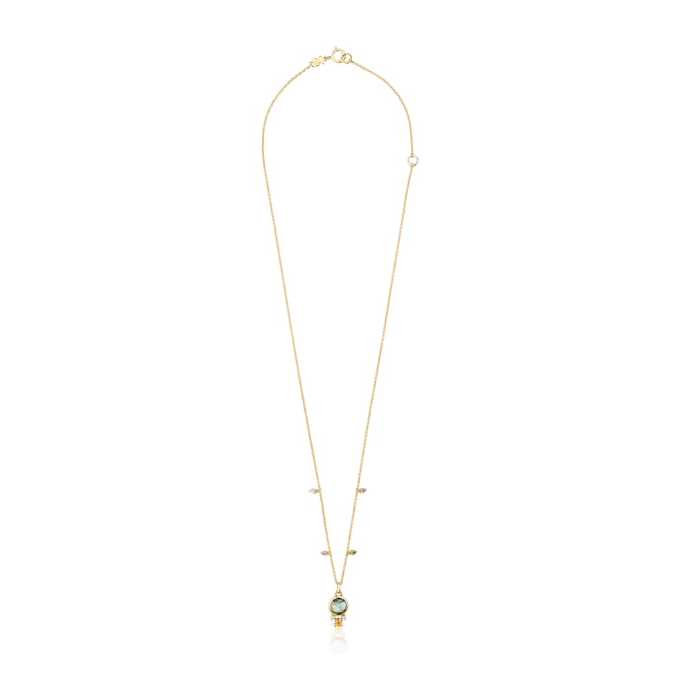 Gold Virtual Garden Necklace with labradorite and gemstones