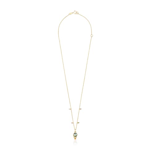 Gold Virtual Garden Necklace with labradorite and gemstones