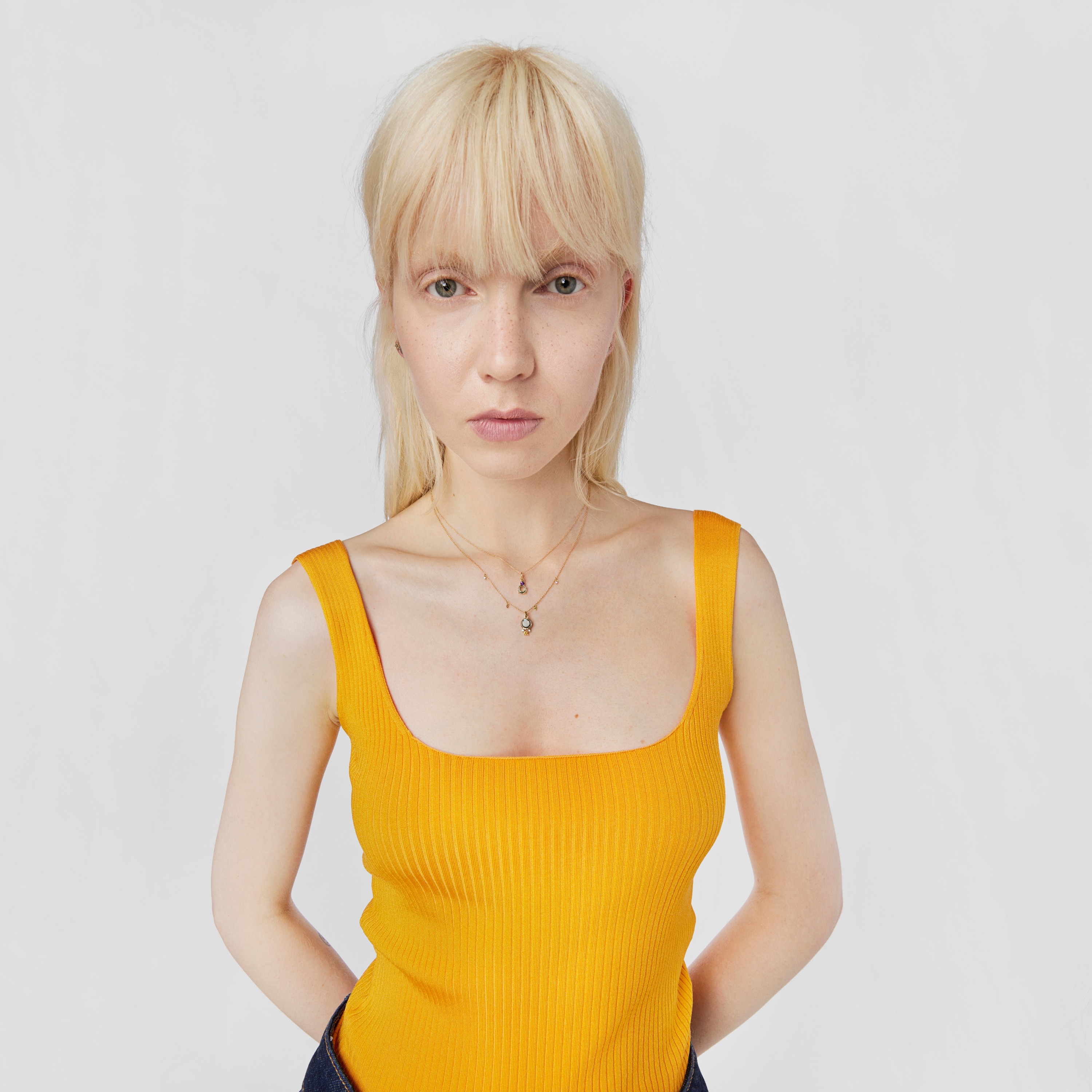 18K Solid Gold Virtual Garden Necklace with labradorite and gemstones