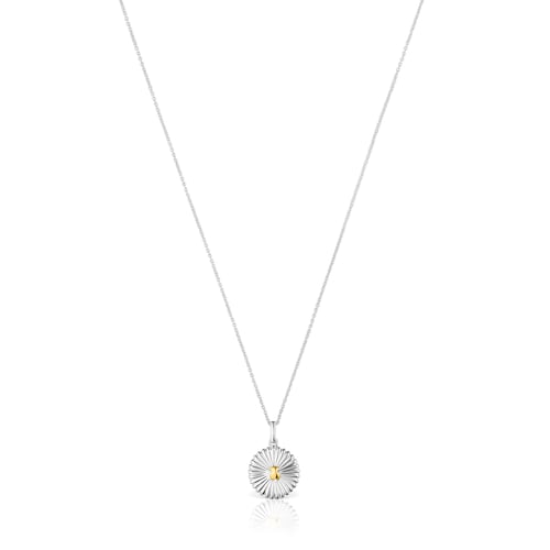 Collar de plata con oso con baño de oro 18 kt sobre plata Virtual Garden