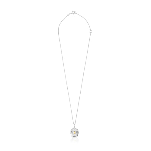 Collar de plata con oso con baño de oro 18 kt sobre plata Virtual Garden