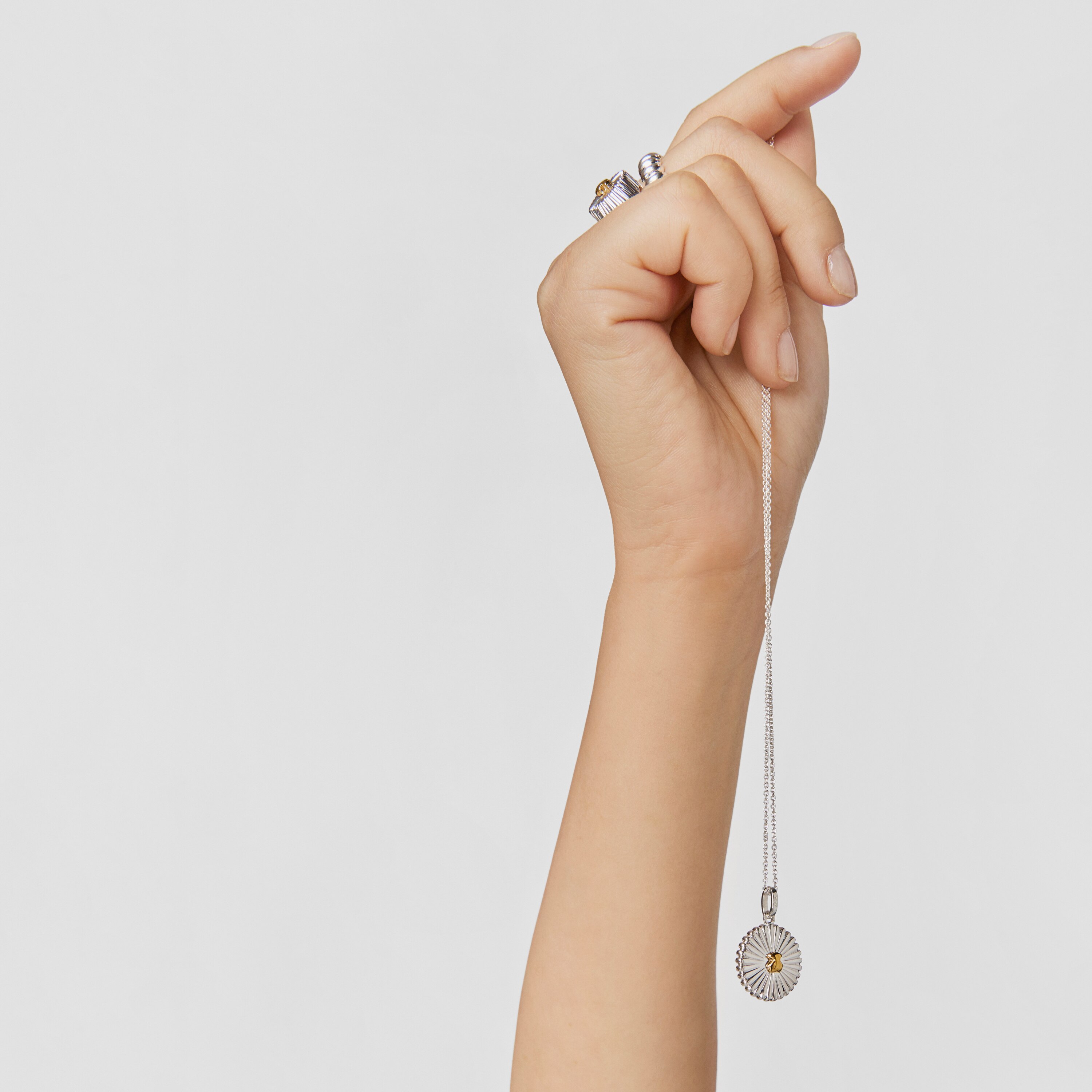 Silver and silver vermeil Virtual Garden Necklace with bear