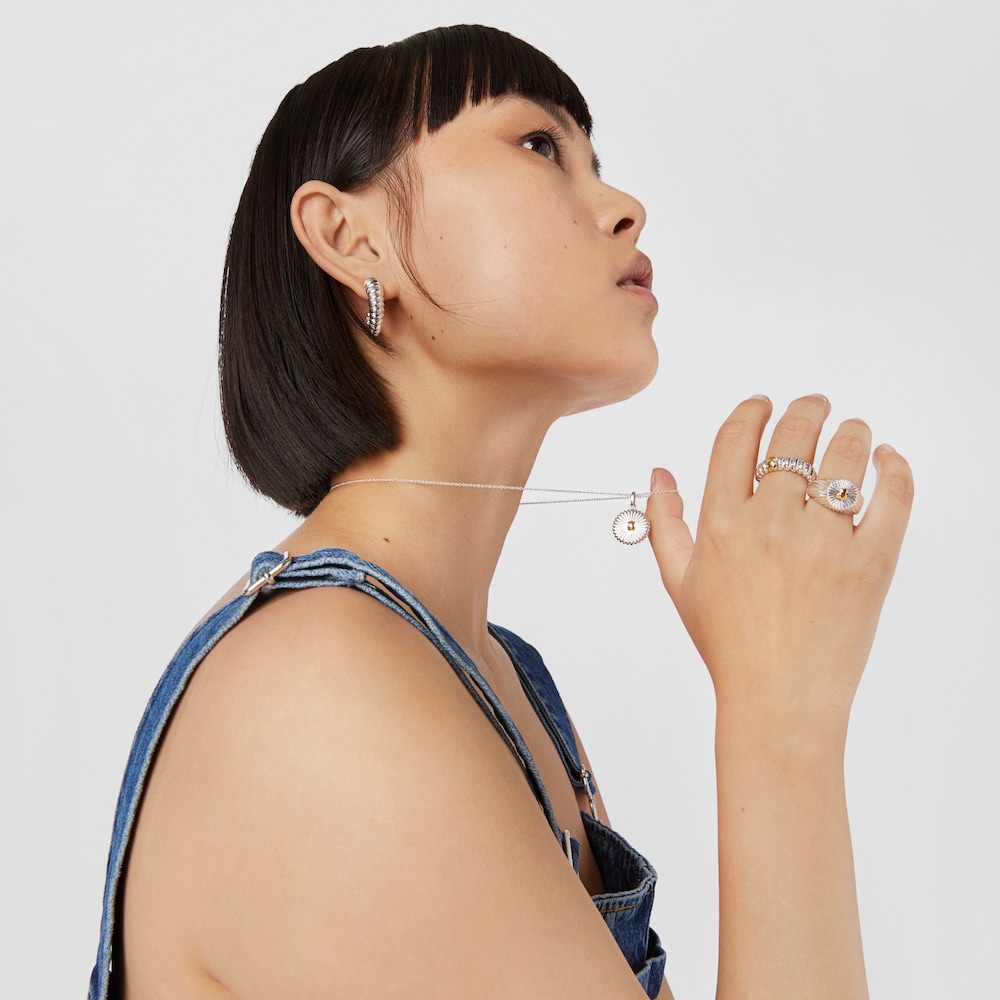Silver and silver vermeil Virtual Garden Necklace with bear