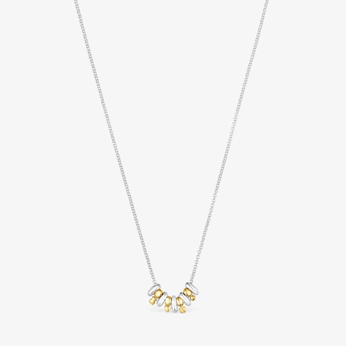 Collar de plata y ba&ntilde;o de oro 18 kt sobre plata con motivos Virtual Garden