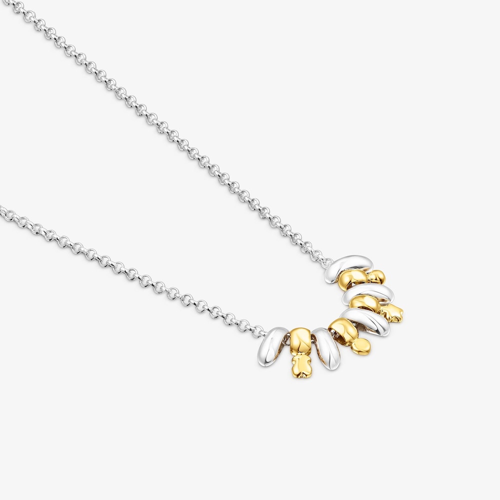 Collar de plata y ba&ntilde;o de oro 18 kt sobre plata con motivos Virtual Garden