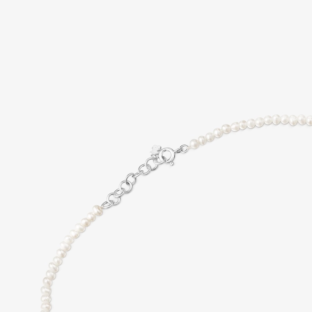 Silver and silver vermeil Virtual Garden Necklace with charms and cultured pearls