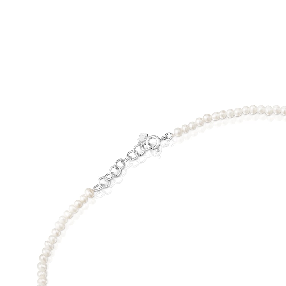 Silver and silver vermeil Virtual Garden Necklace with charms and cultured pearls image number 2