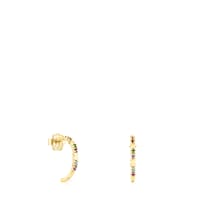 Gold Virtual Garden Hoop earrings with gemstones