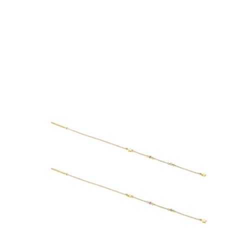 Long gold Virtual Garden Earrings with gemstones