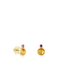 Pendientes de oro con citrino y amatista Virtual Garden