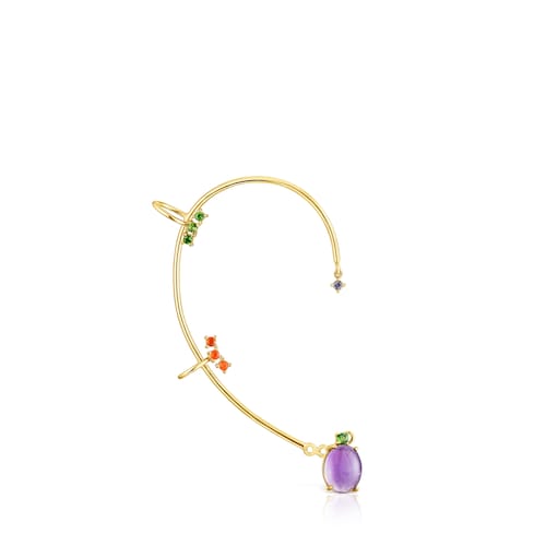 Silver vermeil Virtual&nbsp;Garden Earcuff with gemstones image number 0