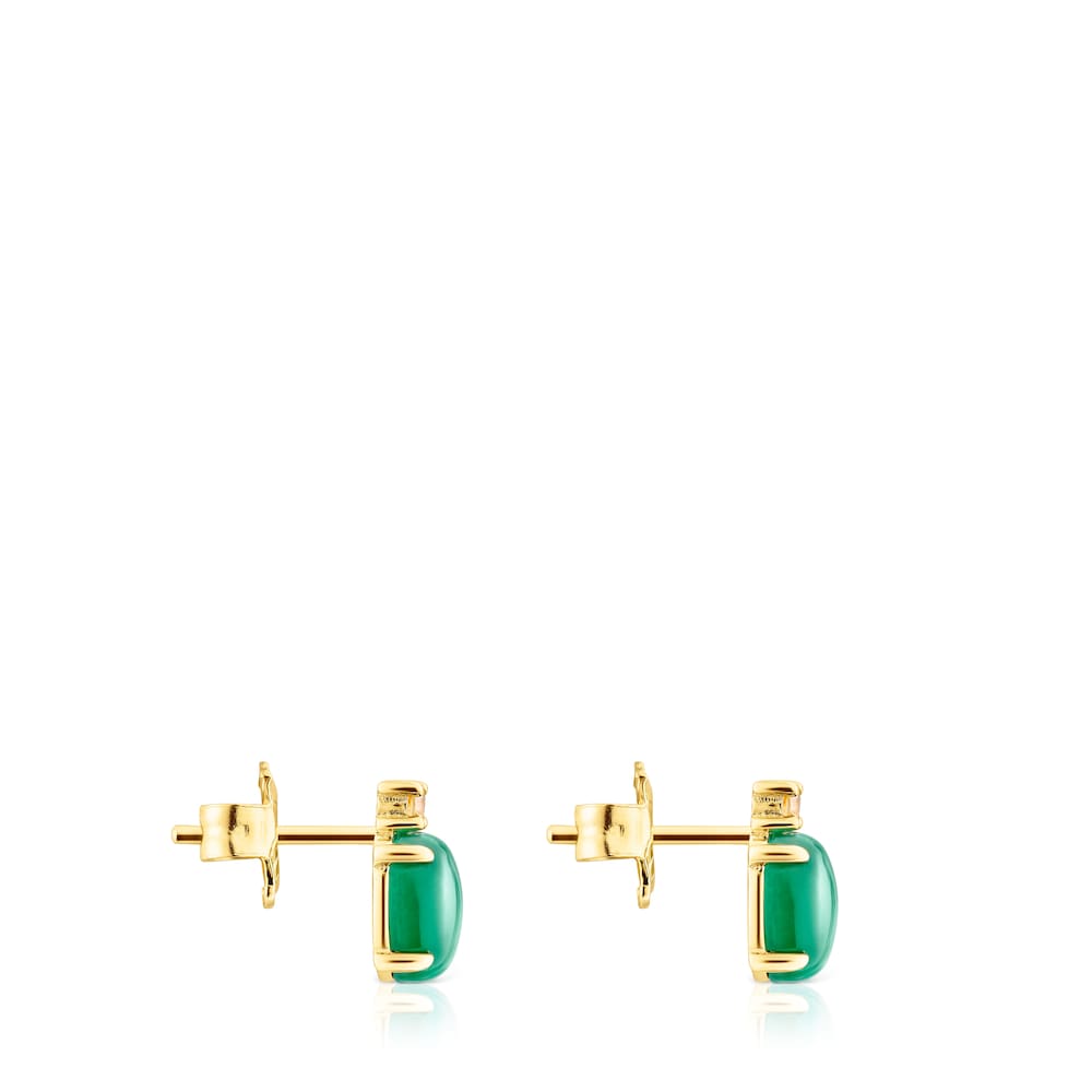 Pendientes con baño de oro 18 kt sobre plata, calcedonia tratada y citrino Virtual Garden image number 1