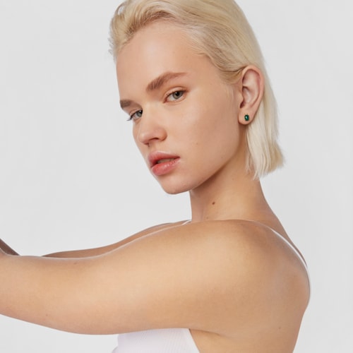 Brincos Virtual Garden em prata vermeil, calcedónia e citrino